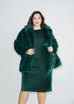 Green Faux Fur Teddy Coat
