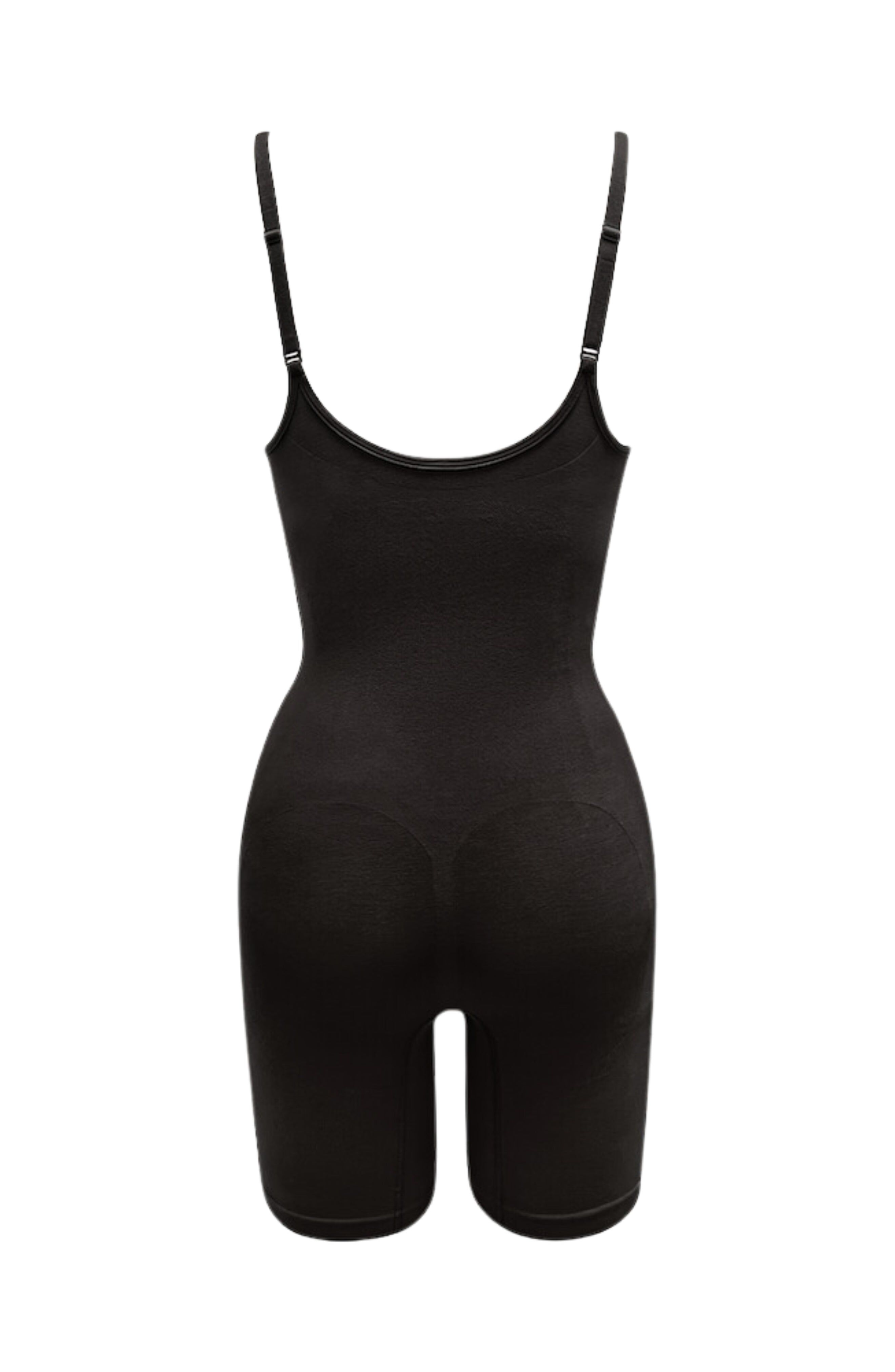 Mid-Thigh Plant-Based Shapewear Bodysuit, Black / Black, alternate image number 3