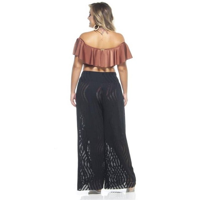 Laced Pants, Black Wave Lace / Black, alternate image number null