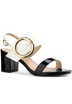 Slingback Buckle Two Straps Chunky Heel Sandals
