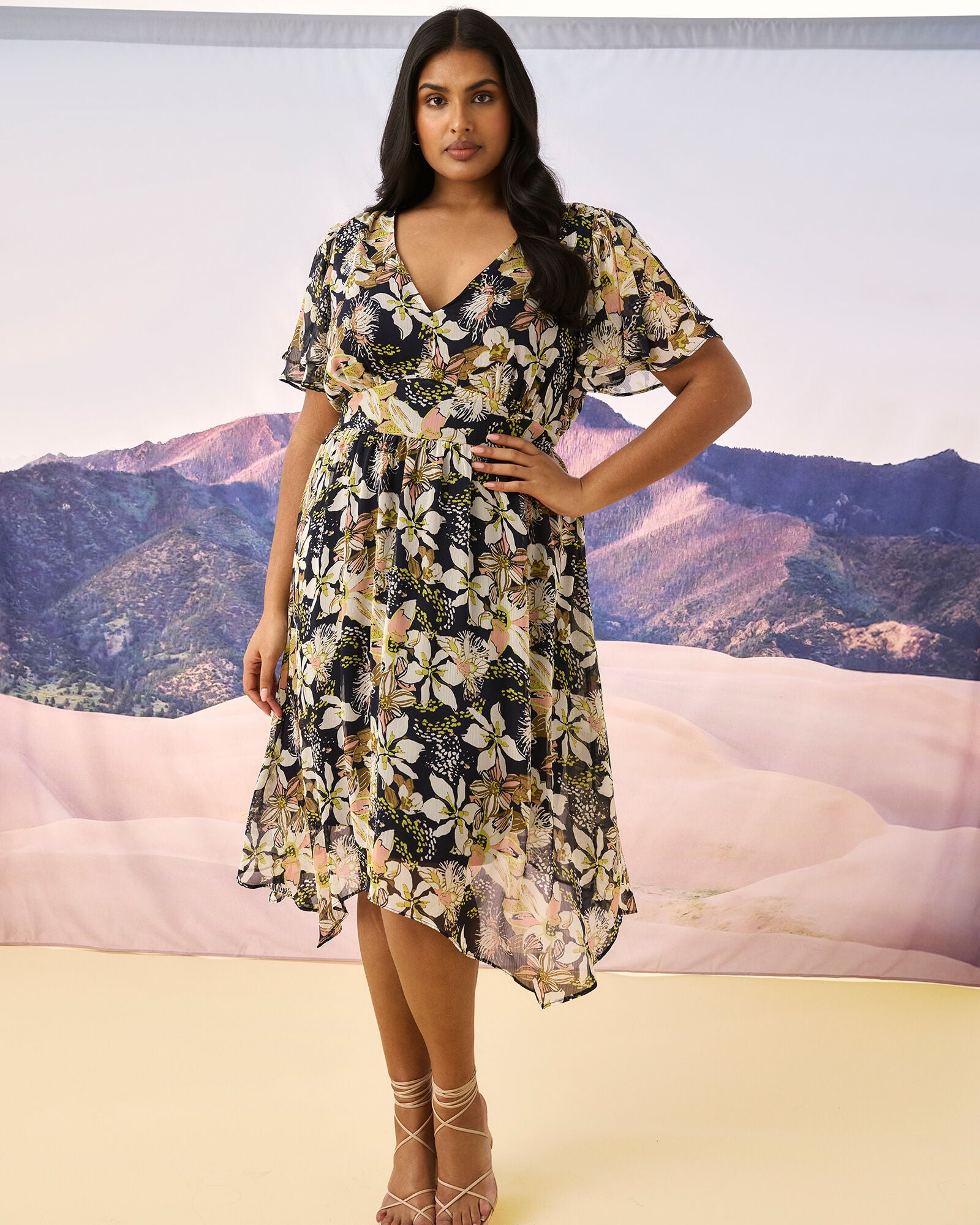 Wilsons Prom Dress, Print / Navy, hi-res image number 0