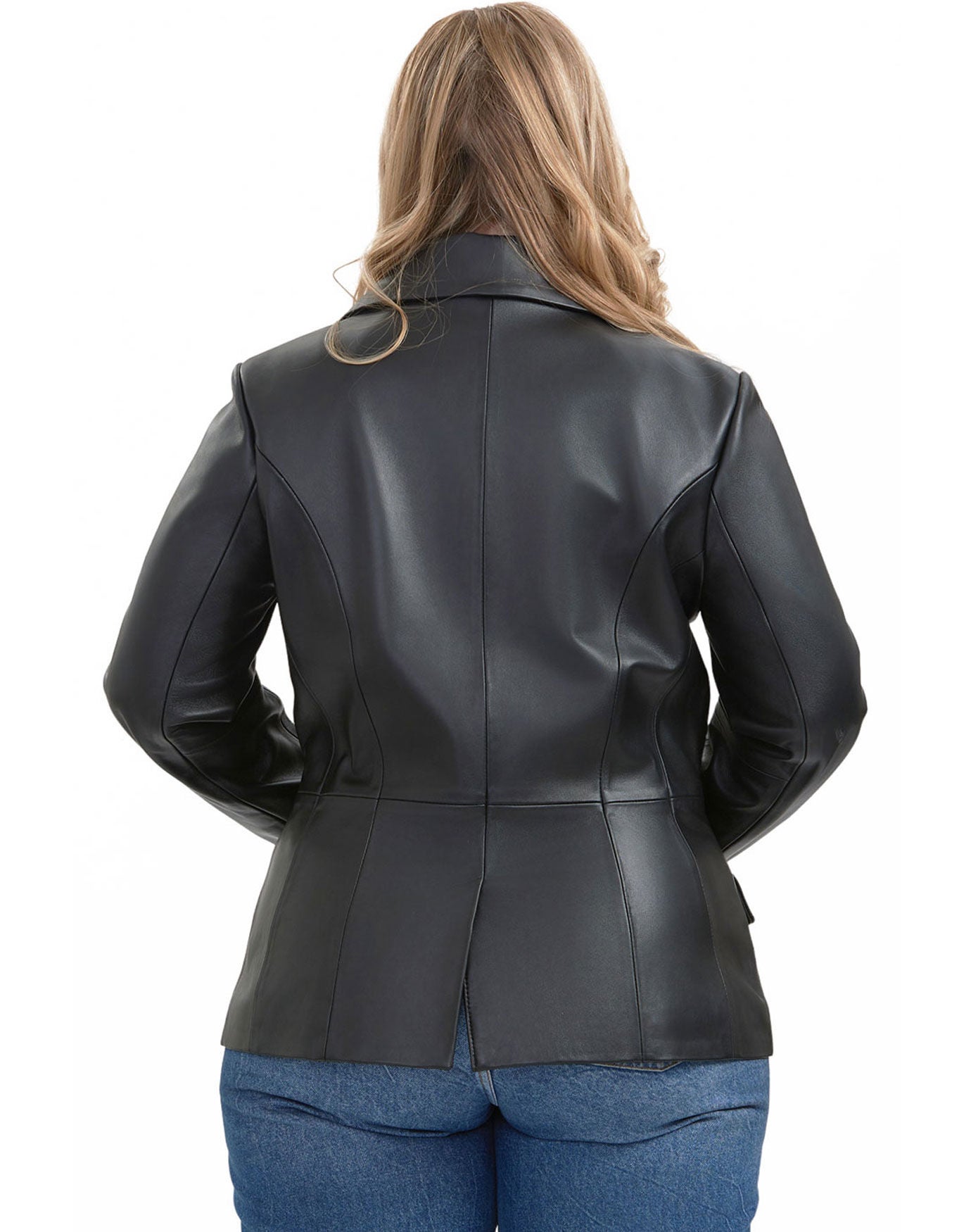Ruth Leather Blazer Jacket, Black, alternate image number 5
