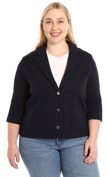 Cotton blend shrunken blazer
