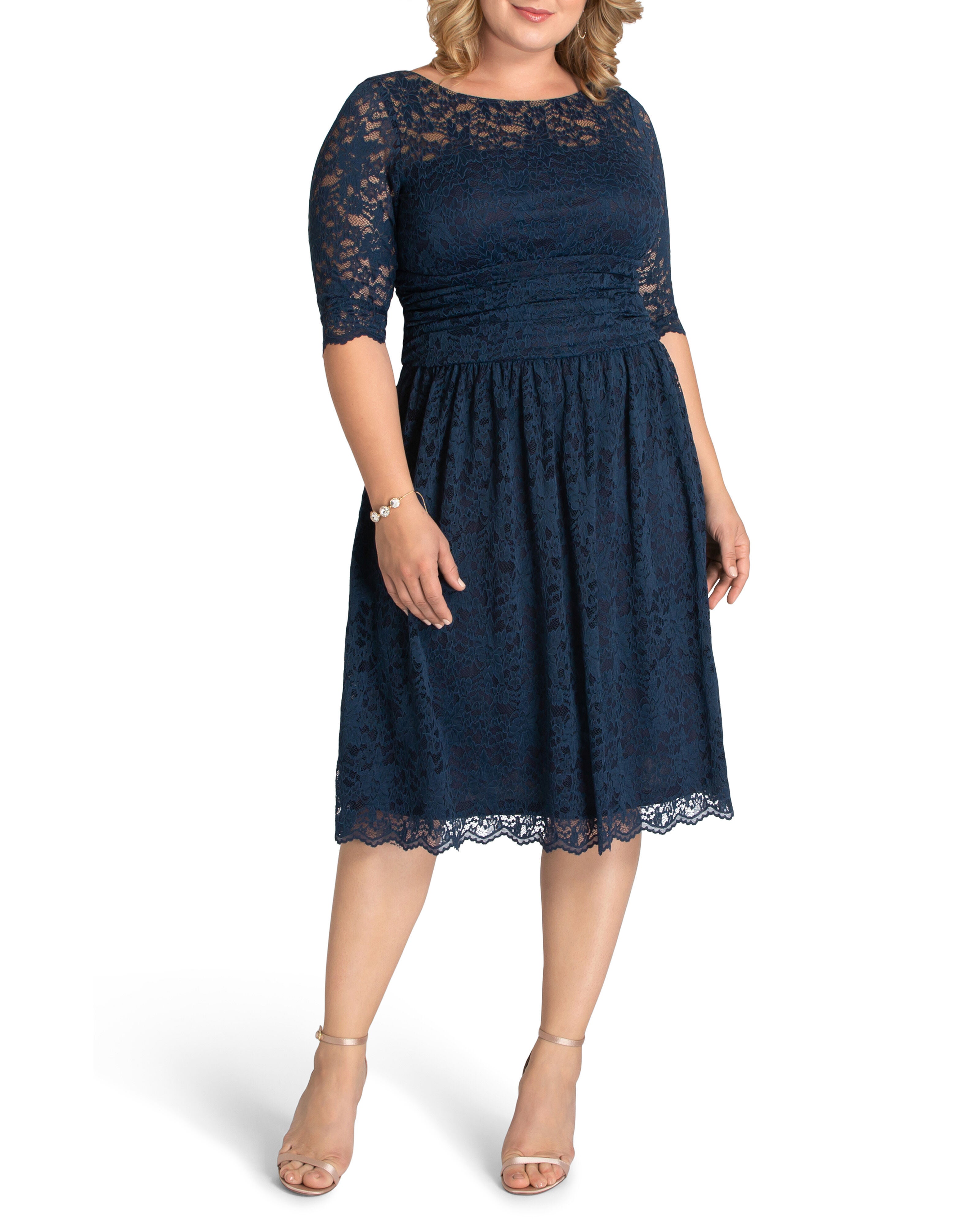 Luna Lace Dress, INDIGO BLUE / Navy, hi-res image number 0