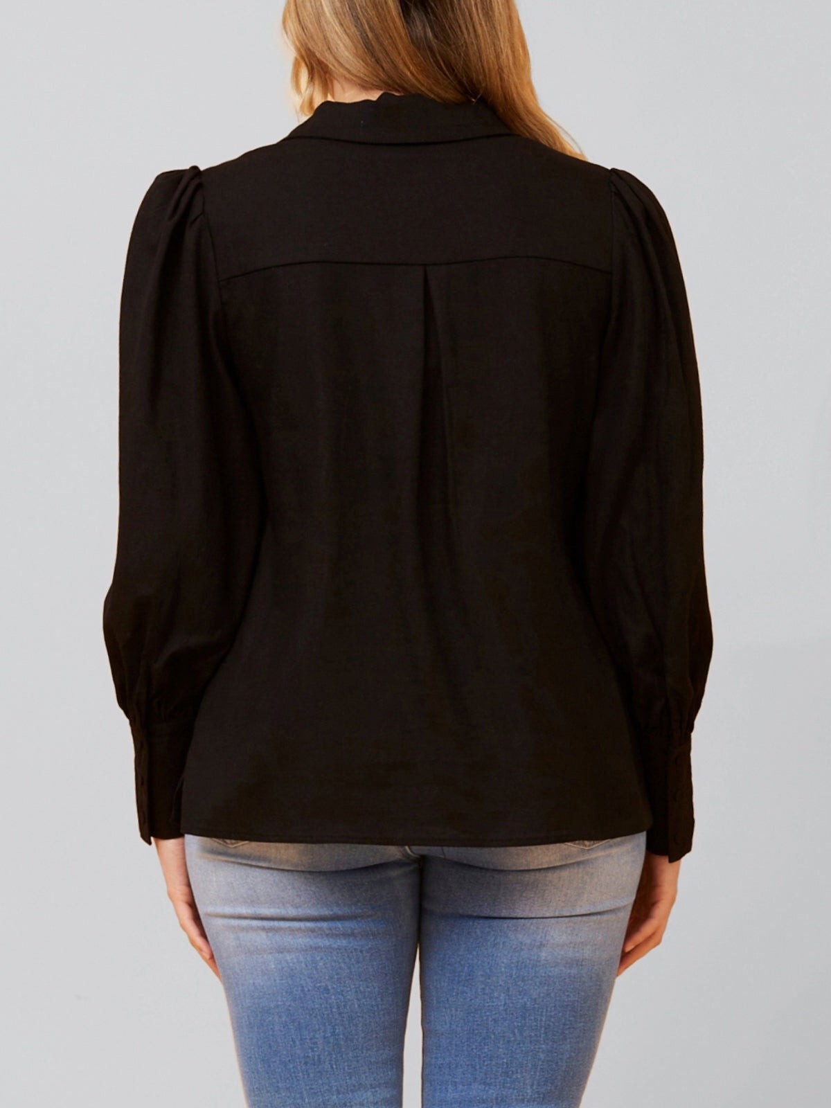 Maxine Shirt Fitted Long Puffy Sleeves Solid, , alternate image number 7