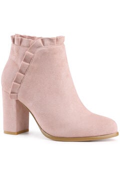 Ruffle Chunky Heel Booties Ankle Boots