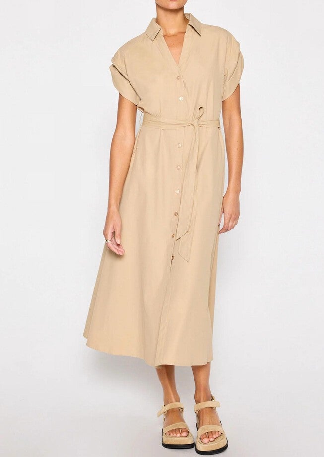 FIA BELTED DRESS IN SAHARA, Sahara / Beige, hi-res image number 0