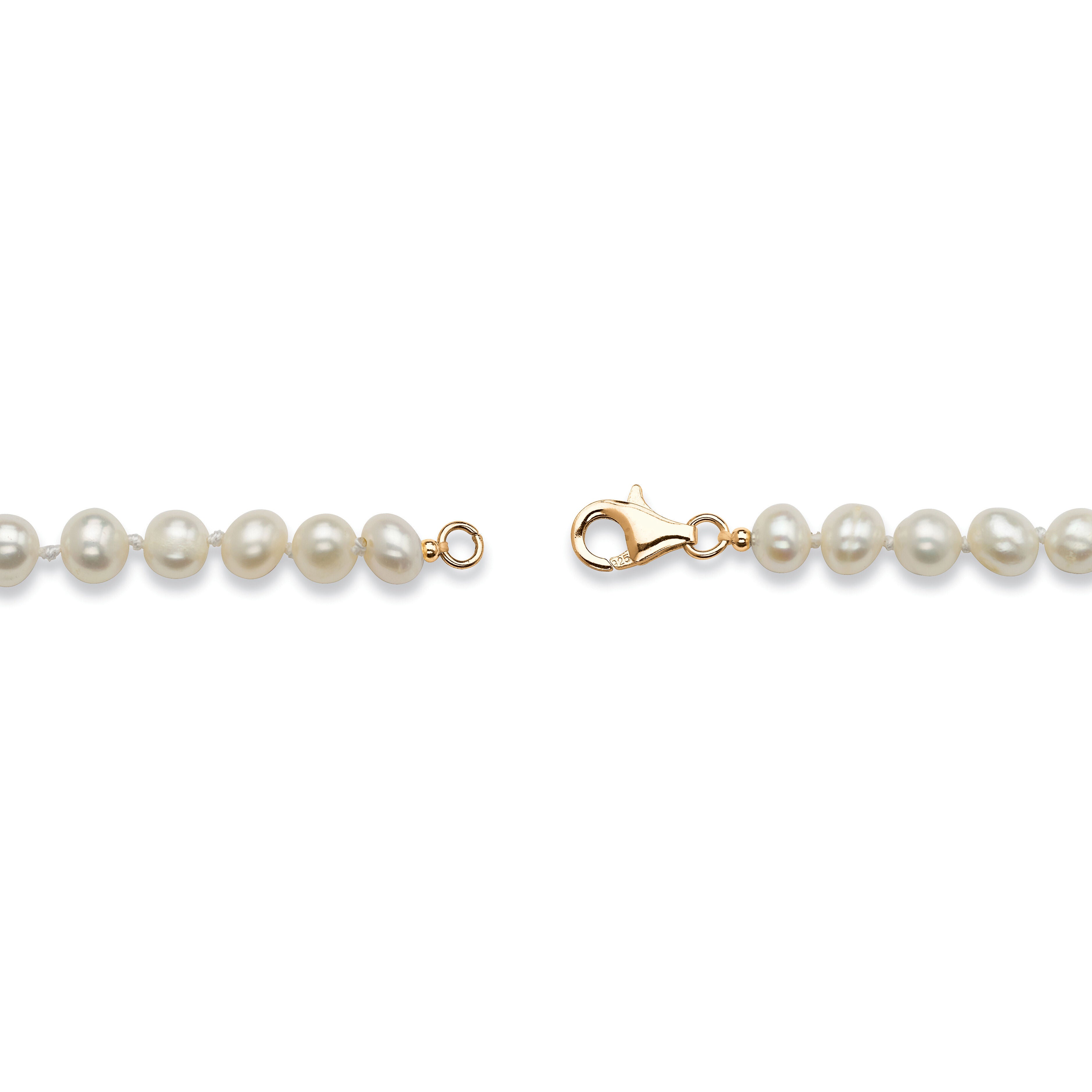 Genuine Cultured Freshwater Pearl 3-Piece Set 14k Gold-plated Sterling Silver, White / White, alternate image number 1