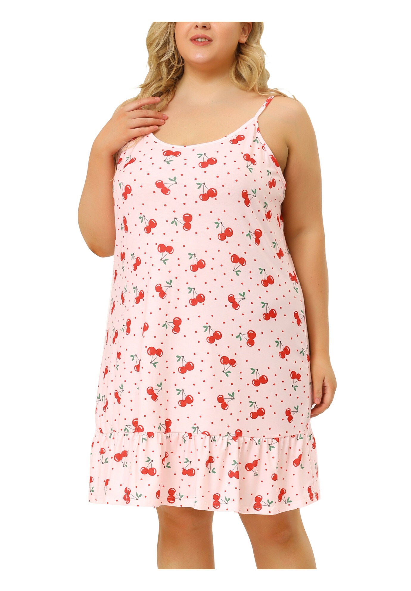 Chemise Printed Strap Nightwear Lingerie, Pink / Pink, alternate image number 2