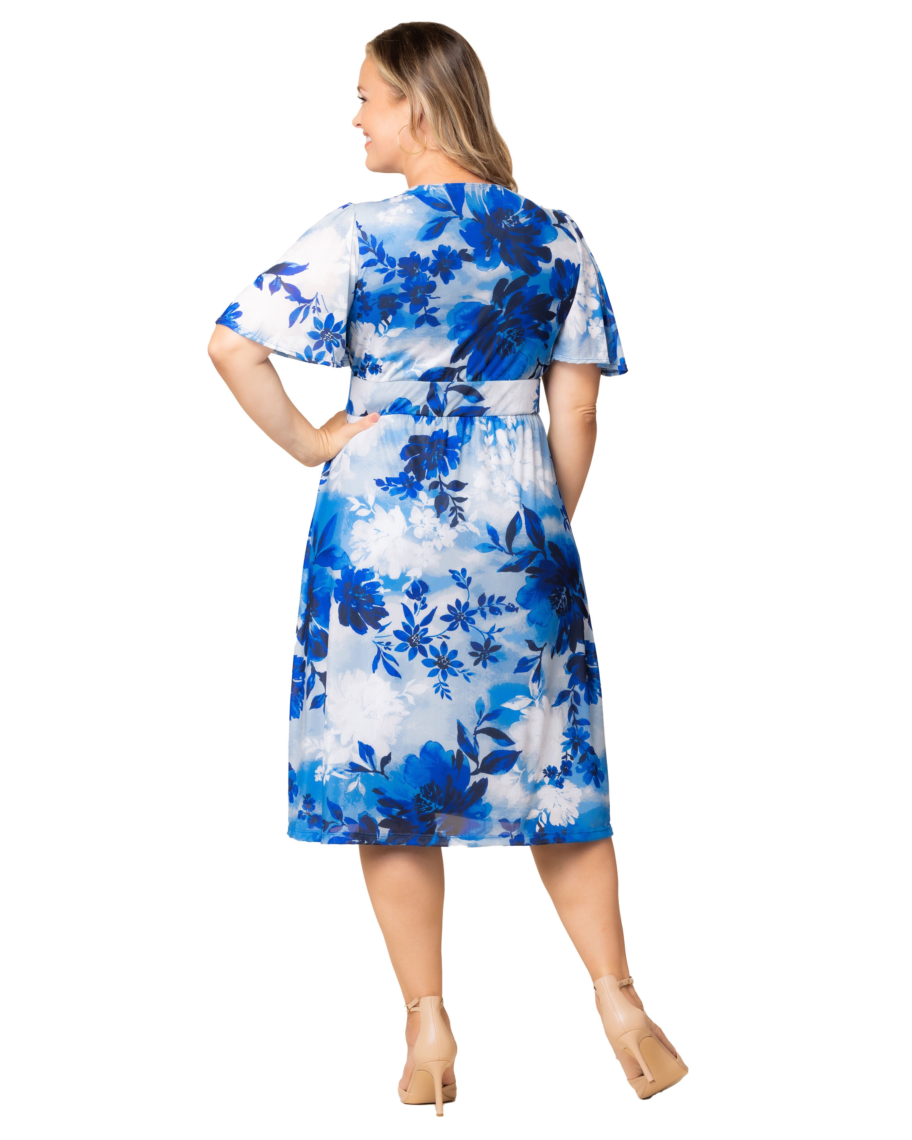 Margot Mesh Cocktail Dress, PURE BLUE BOUQUET / White, alternate image number 1