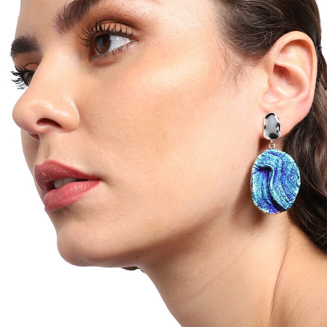 SOHI Women Blue Drop Earrings, Blue / Royal Blue, alternate image number null