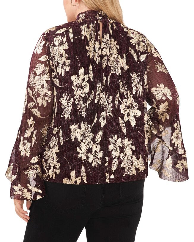 Paige Bell Sleeve Blouse, DARK WINE / Burgundy, alternate image number 2