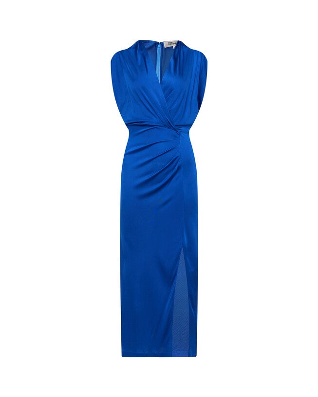 DVF WILLIAMS MIDI DRESS, Saphire Blue / Azure Blue, hi-res image number 0