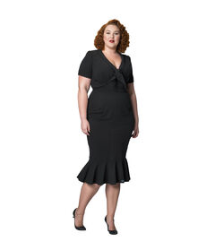 Unique Vintage All Black Holloway Wiggle Dress