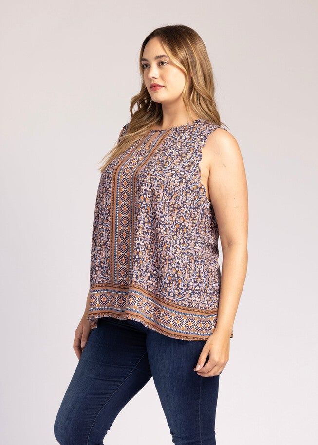Mercy Boho Tank Top with Keyhole, , alternate image number null