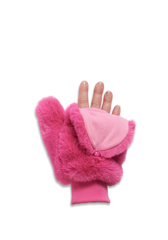 Le Mink Mittens, HOT PINK / Pink, alternate image number 1