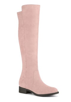 Side Zipper Chunky Heels Knee High Boots