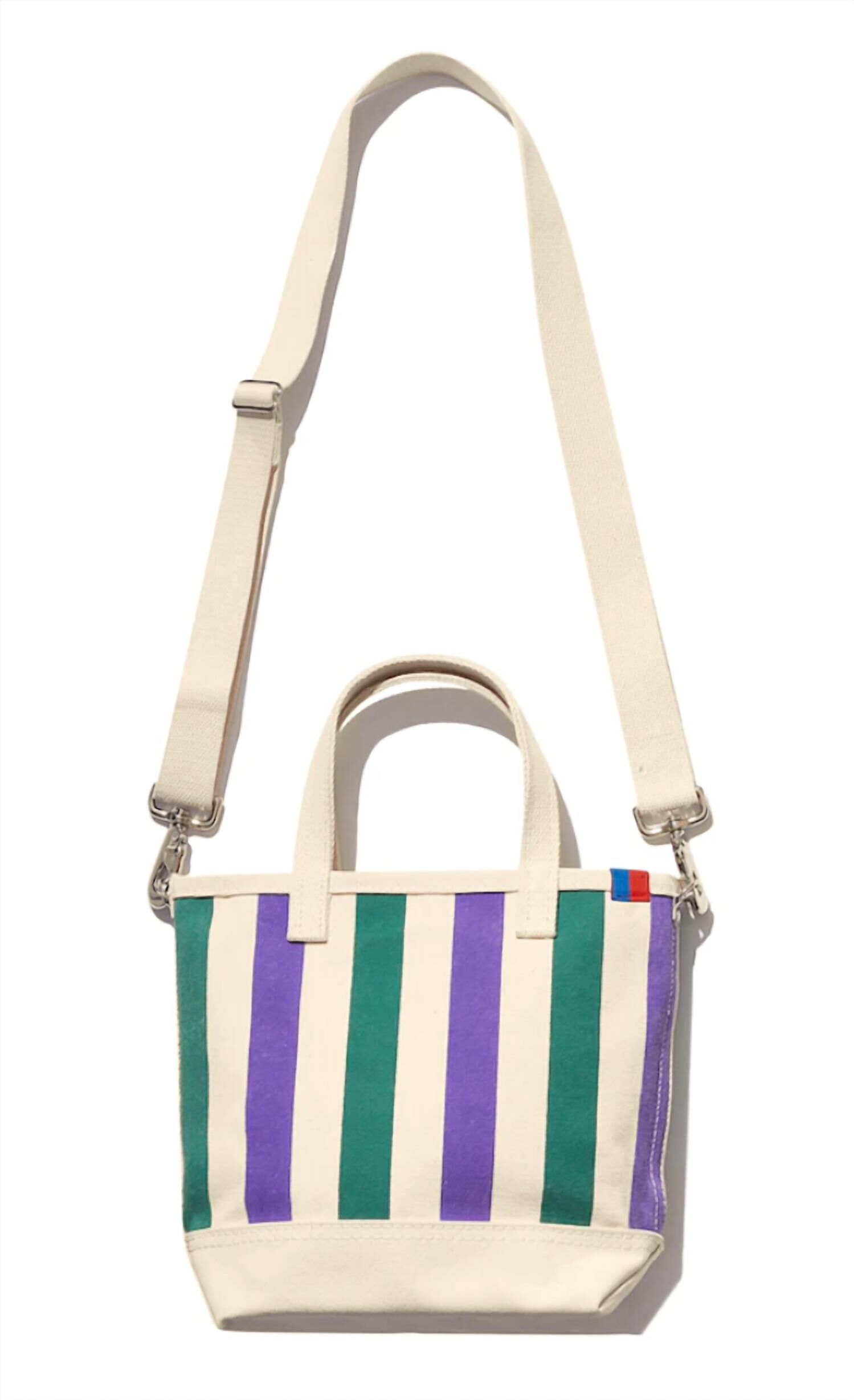 The All Over Striped Bucket Bag in Green/Grape, GreenGrape / Light Blue, hi-res image number 0