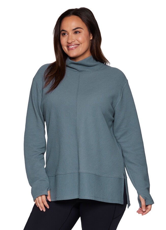 Studio Jacquard Mock Neck Pullover, BlueGreen / Light Green, hi-res image number null
