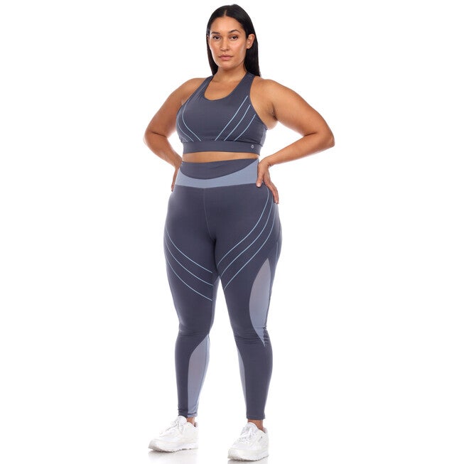 High-Waist Reflective Piping Fitness Leggings, , alternate image number 9