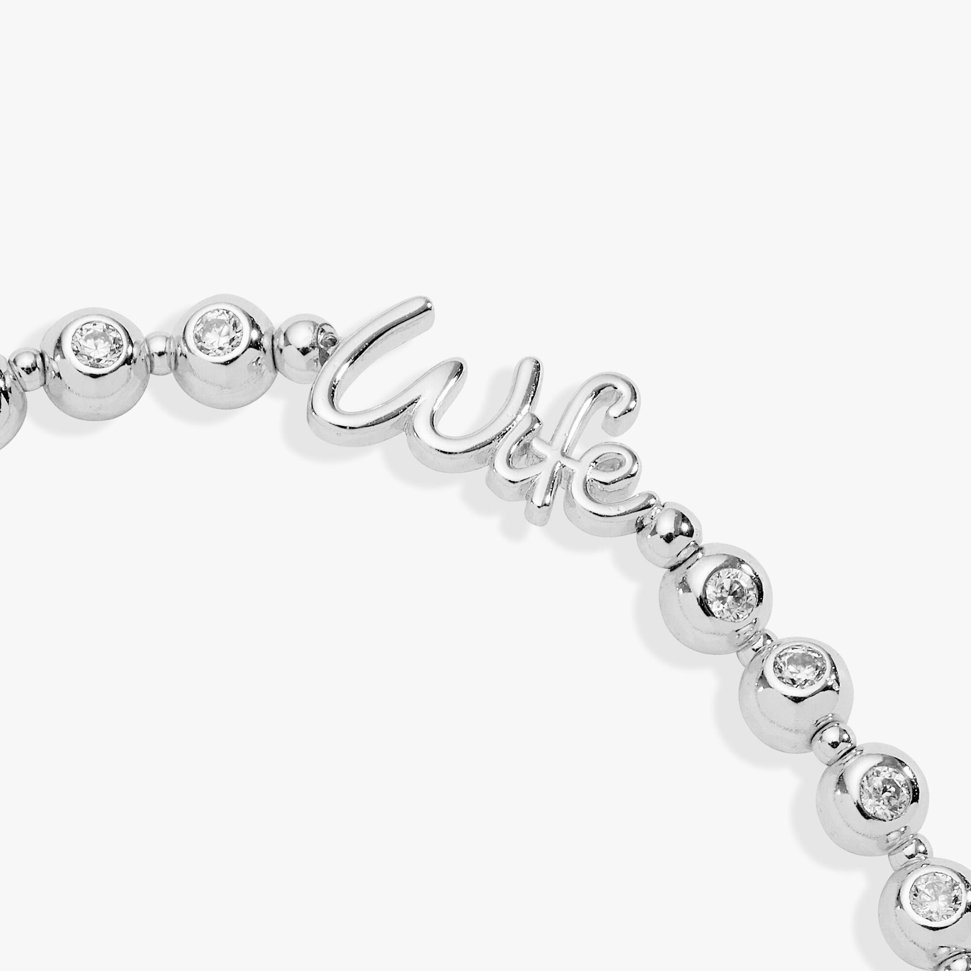 Wife Elongated Crystal Stretch Bracelet, Silver / Silver, alternate image number 1