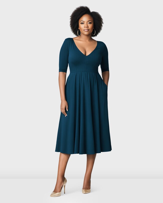 Cotton Jersey Fit And Flare Dress | Dia & Co Cotton Jersey Fit And Flare Dress | Dia & Co