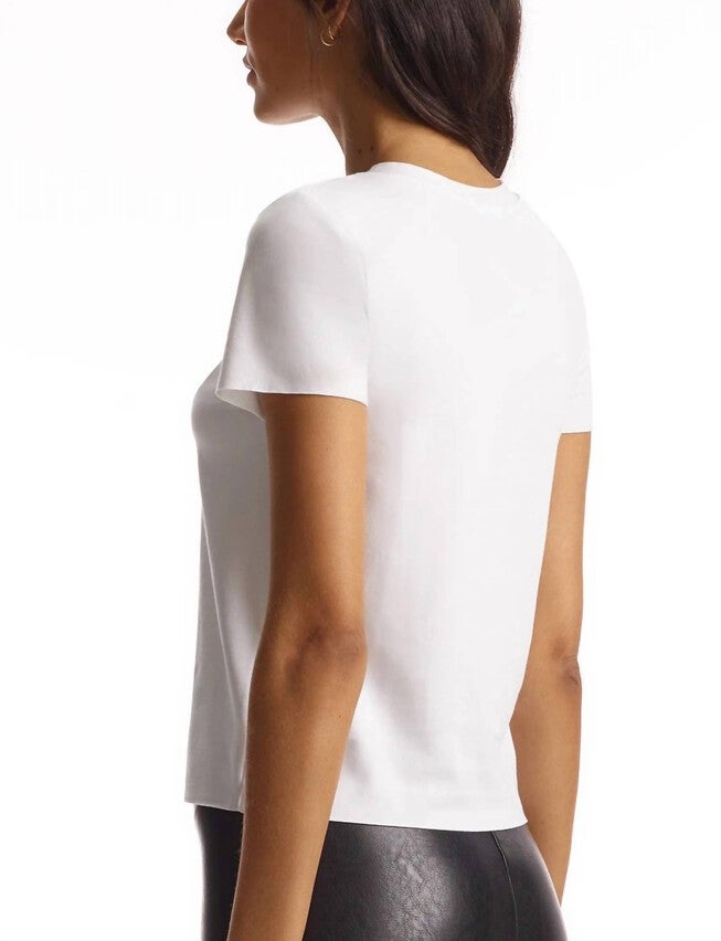 ESSENTIAL COTTON CREWNECK TEE IN WHITE, , alternate image number null