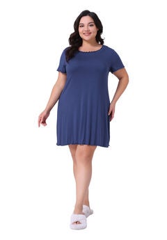 Short Sleeve Ruffle Casual Loose Pajama Dress