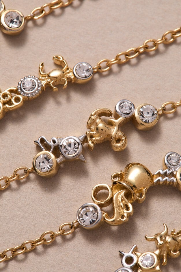 Aquarius Symbol Inline Bracelet, Two tone / Gold, alternate image number 4