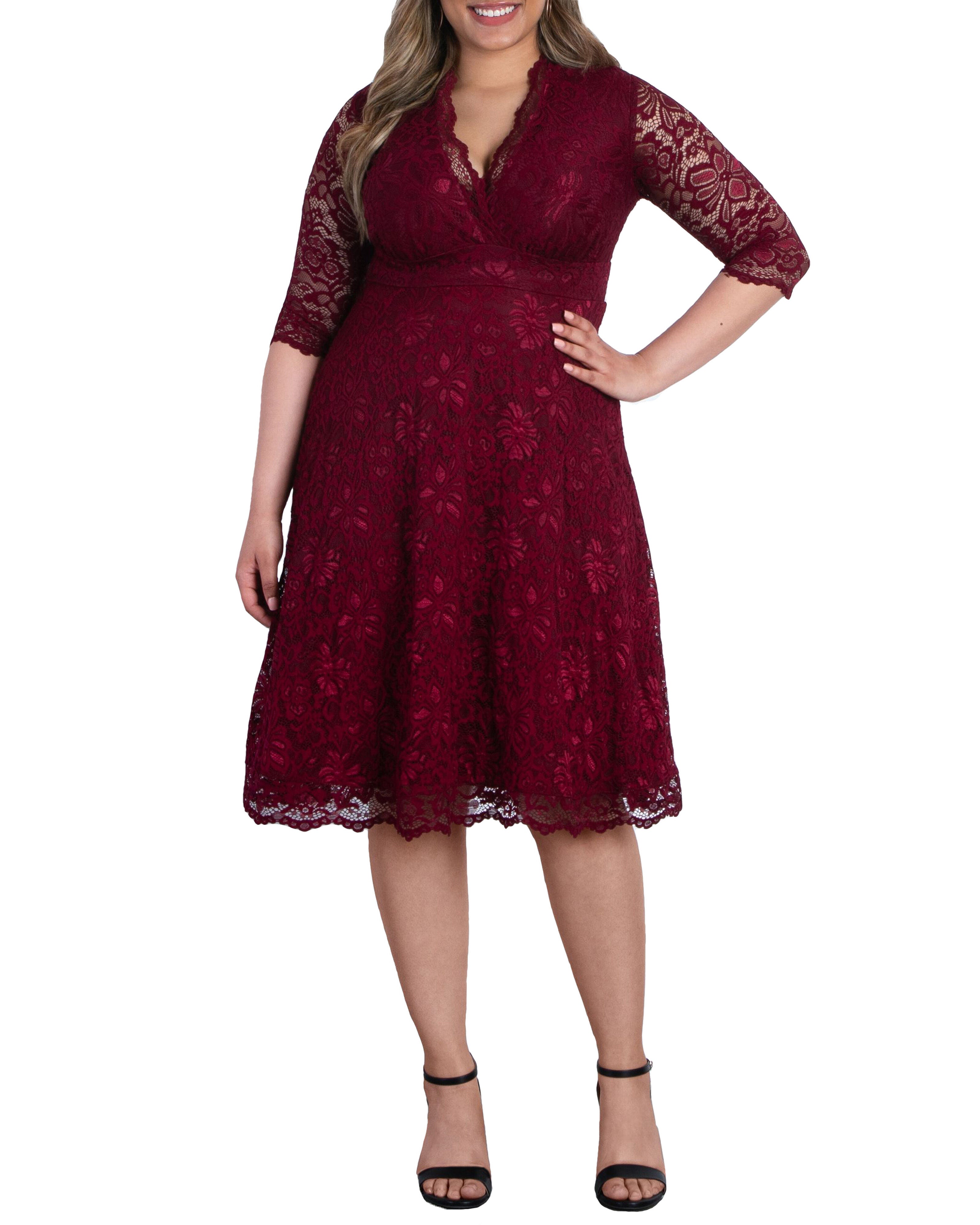 Mademoiselle Lace Cocktail Dress, PINOT NOIR / Burgundy, hi-res image number 0