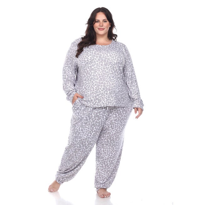2 Piece Leopard Lounge Set, Grey Leopard / Cool Gray, hi-res image number 0