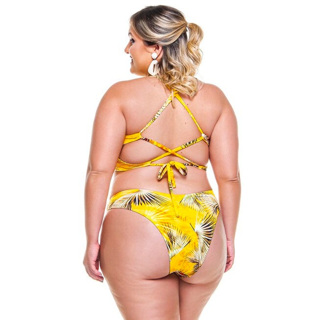 High-Cut Bikini Bottom In Yellow Buriti Print, Yellow Buriti / Yellow, alternate image number null