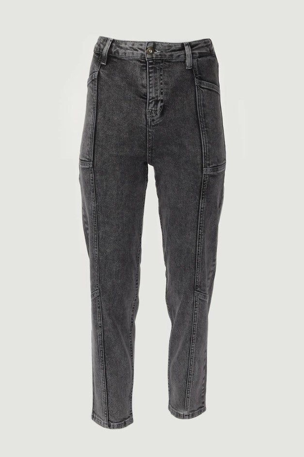 LARA CROFT JEANS IN WASHED GREY, Washed Grey / Black, alternate image number null