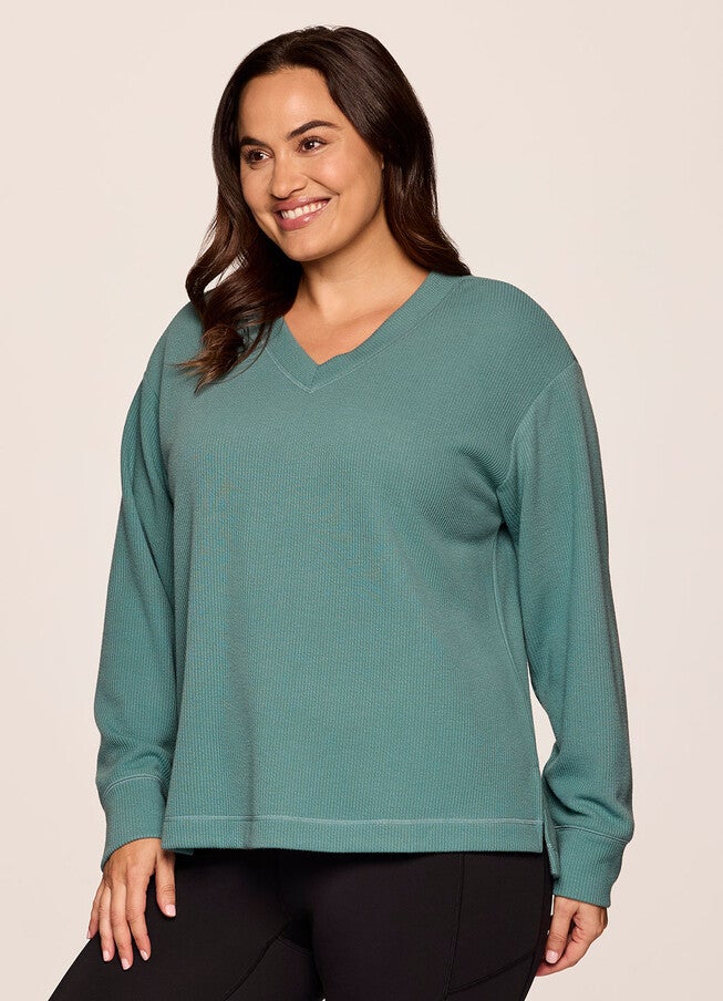 Plus Weekend Reset Pullover, Arctic / Sage Green, alternate image number null