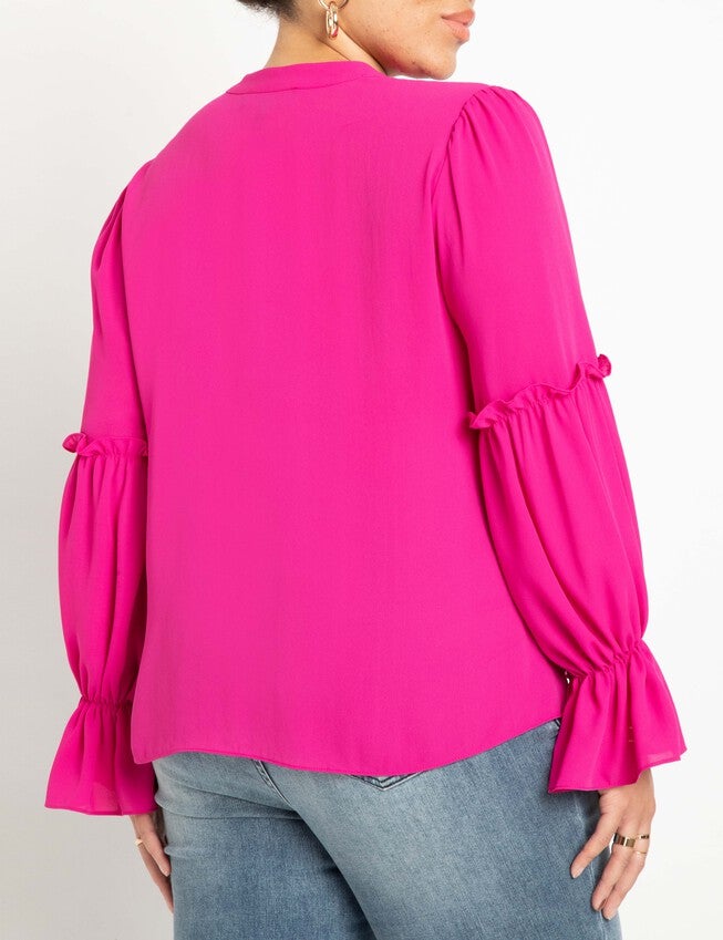Ruffle Detail Blouse With Ties, , alternate image number 4