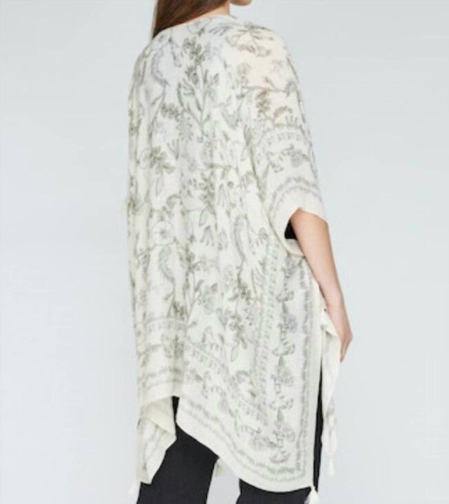 LEDGER KIMONO IN CREAM BOTANICAL, , alternate image number null