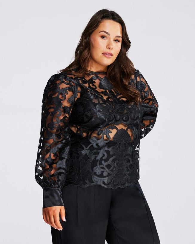 Arabella Black Lace Blouse, , alternate image number null