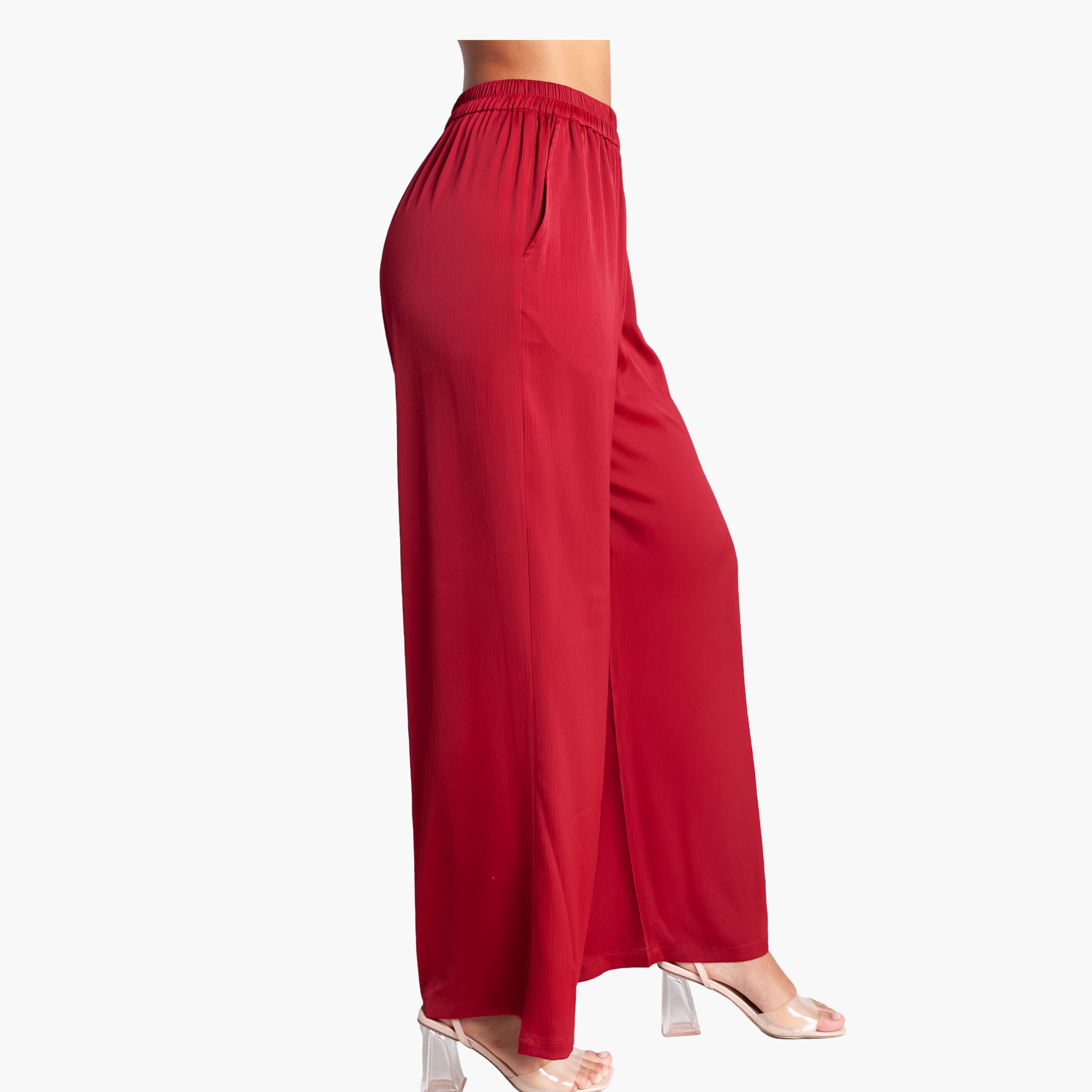 High Waisted Wide Leg Pants, Brown / Brown, alternate image number 5