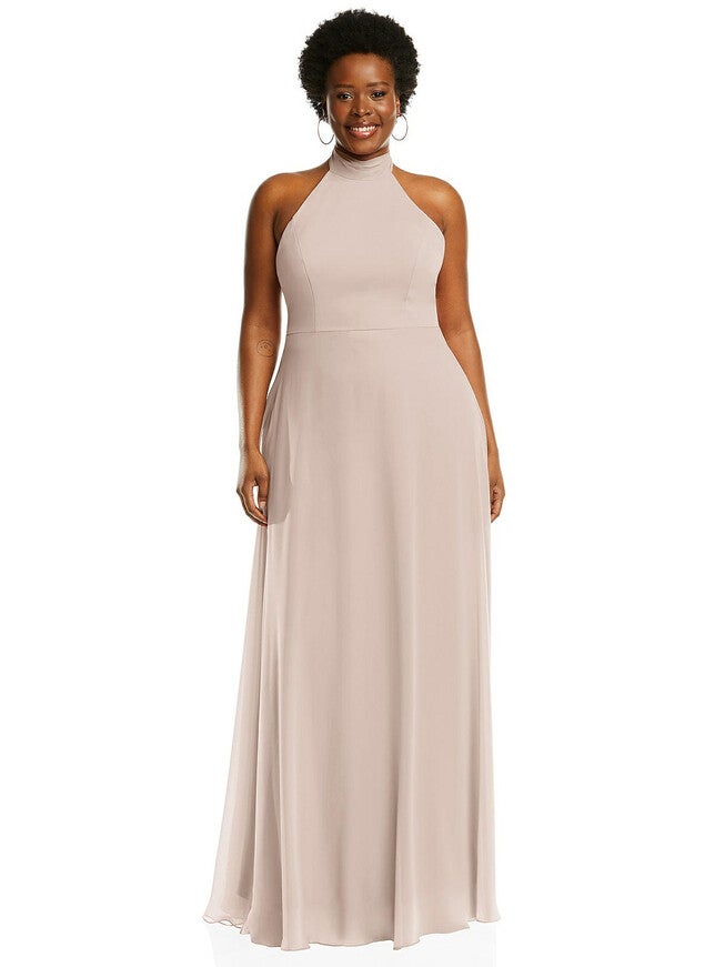 High Neck Halter Backless Maxi Dress, Cameo / Vanilla, hi-res image number 0