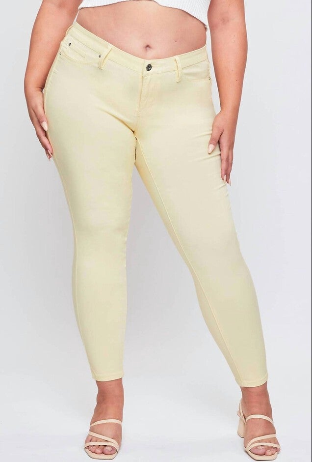 HYPER STRETCH SKINNY JEAN IN SKY BLUE, Banana Cream / Yellow, alternate image number null