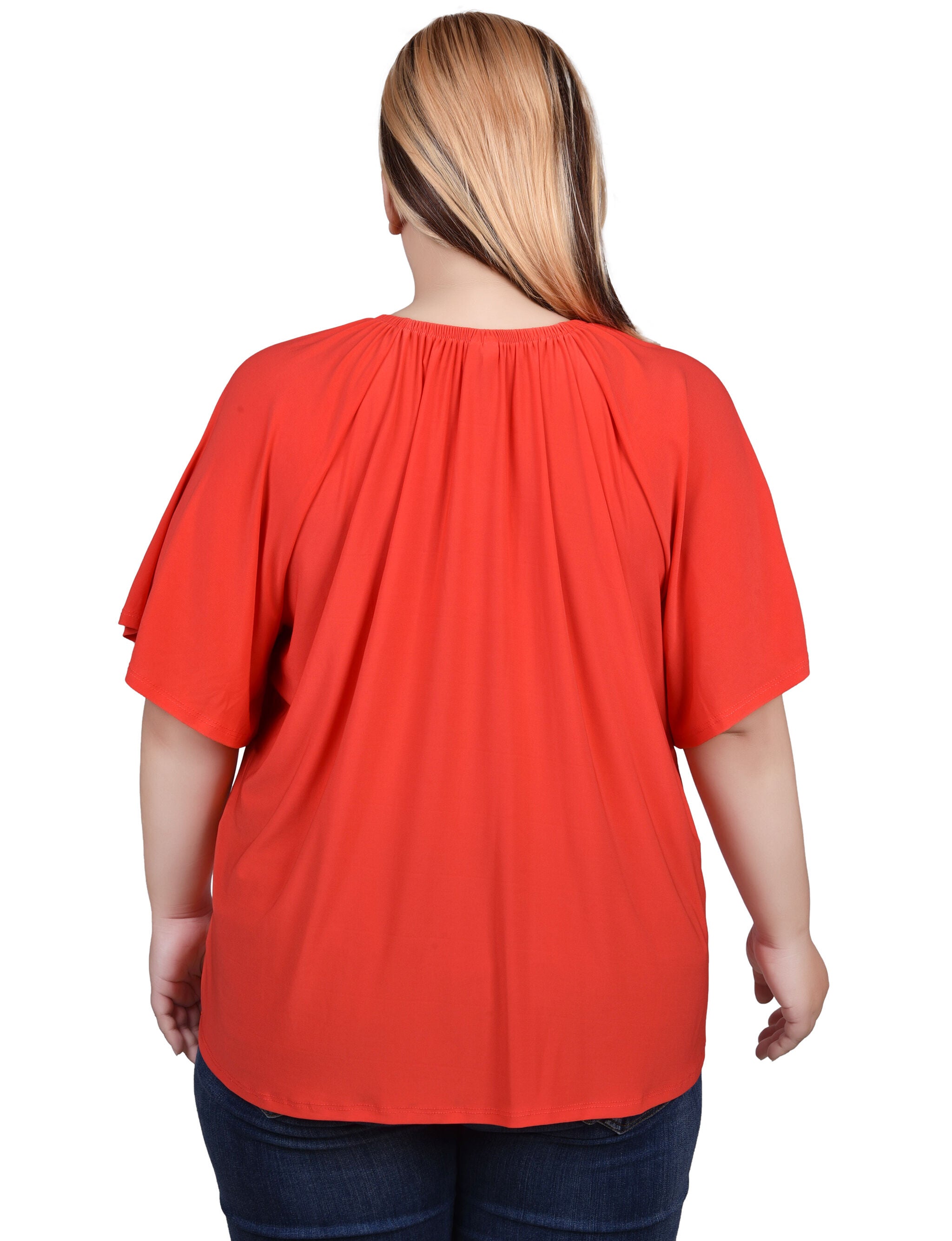 Raglan Sleeve Top With Chain Details, Bittersweet / pink, alternate image number 1