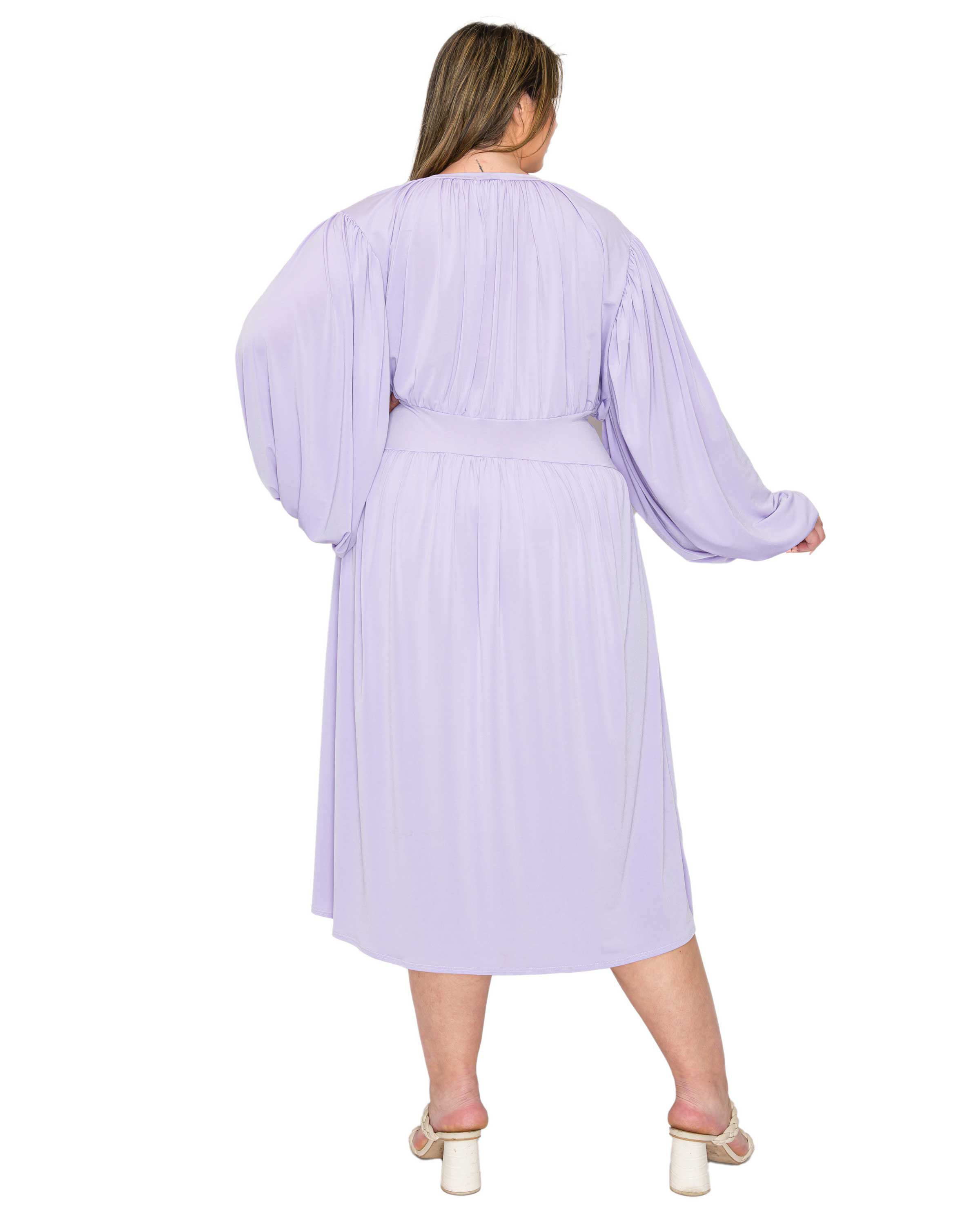Audrey Ruched Midi Dress, Lilac / Purple, alternate image number 2