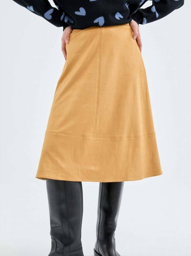 HIGH-WAISTED MIDI SKIRT IN YELLOW, Yellow / Yellow, hi-res image number 0