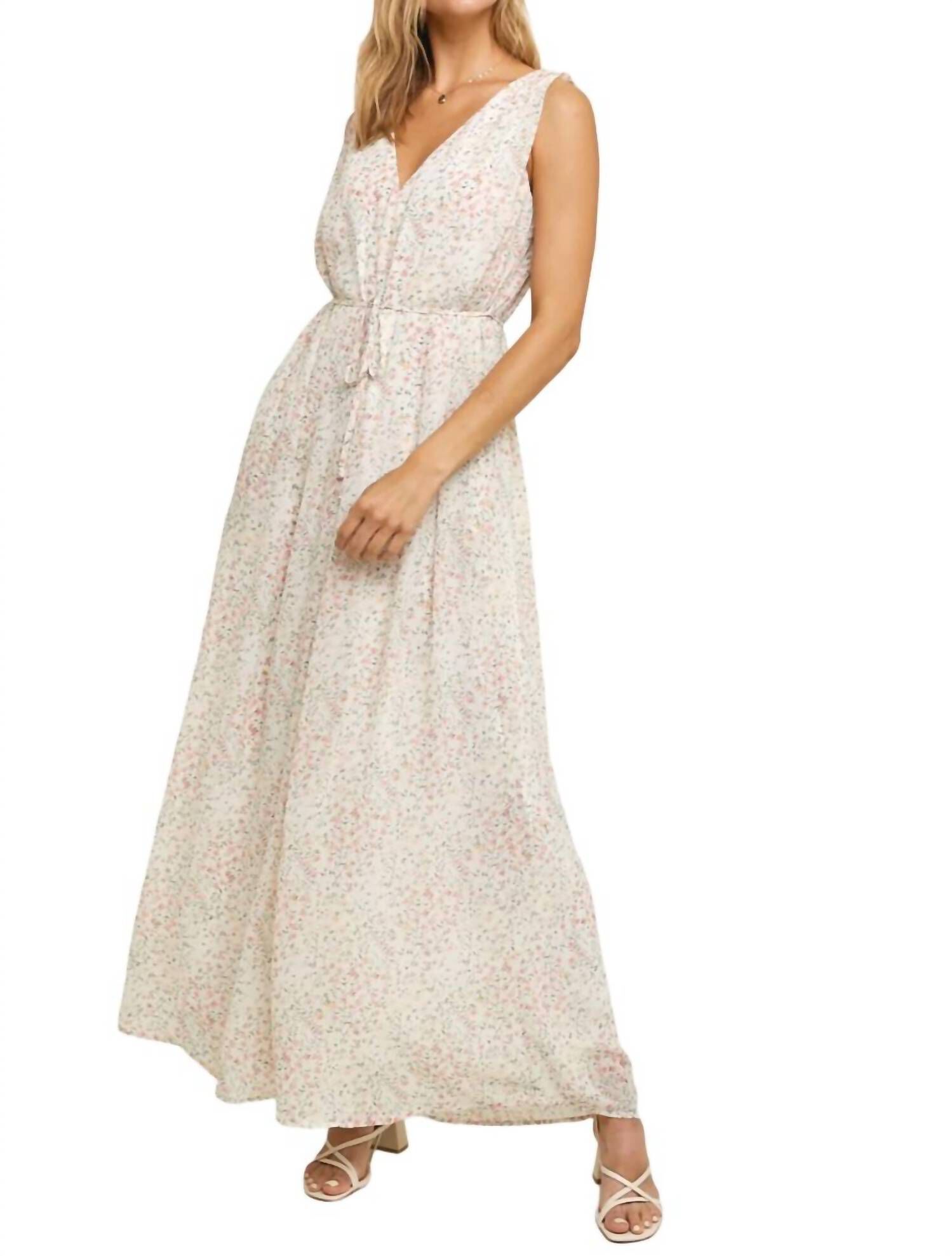 Ditsy Floral Jumpsuit, Cream / Cream, alternate image number 1