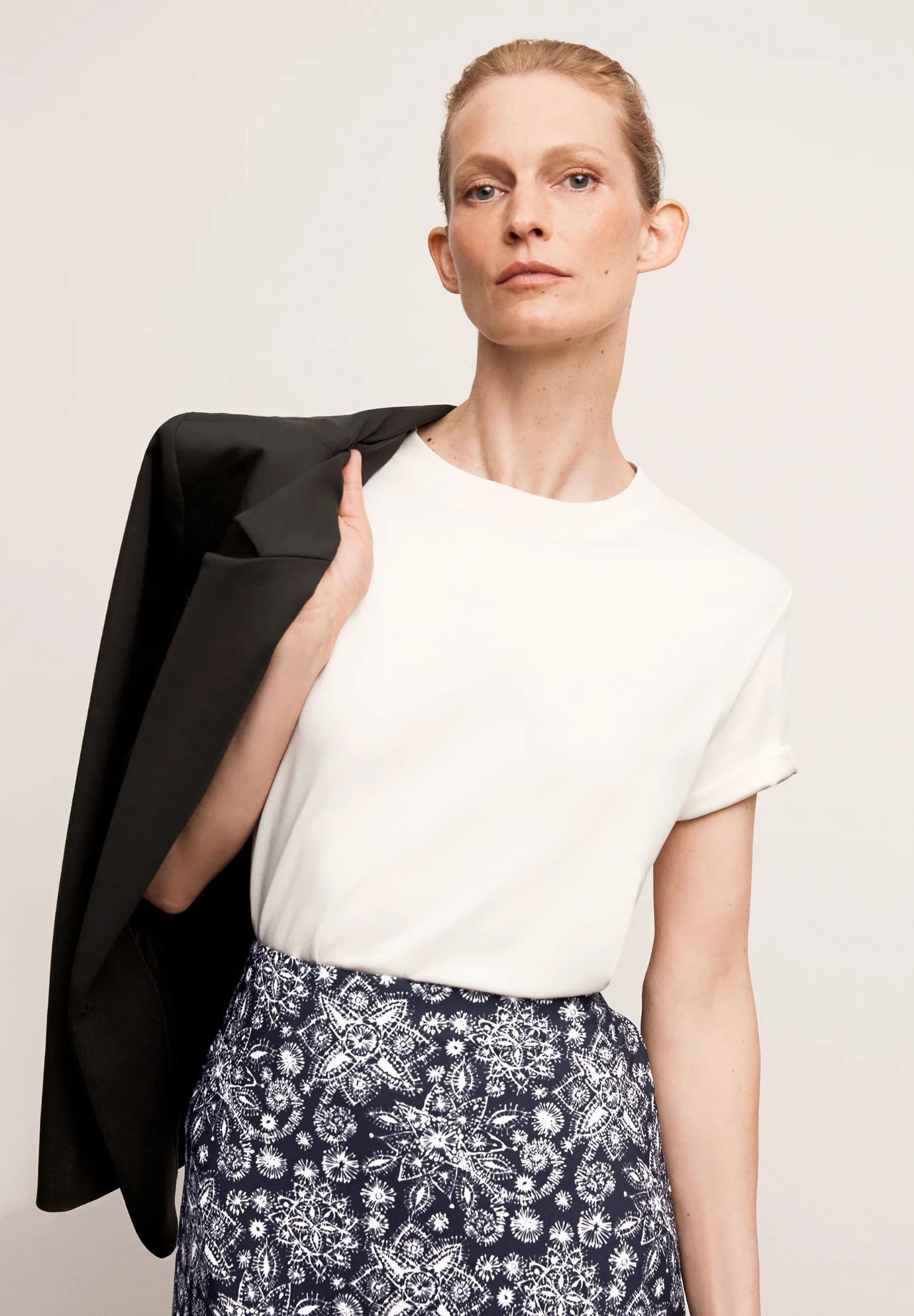 Leslie T-Shirt - Organic Pima Cotton, Ivory / Ivory, alternate image number 5