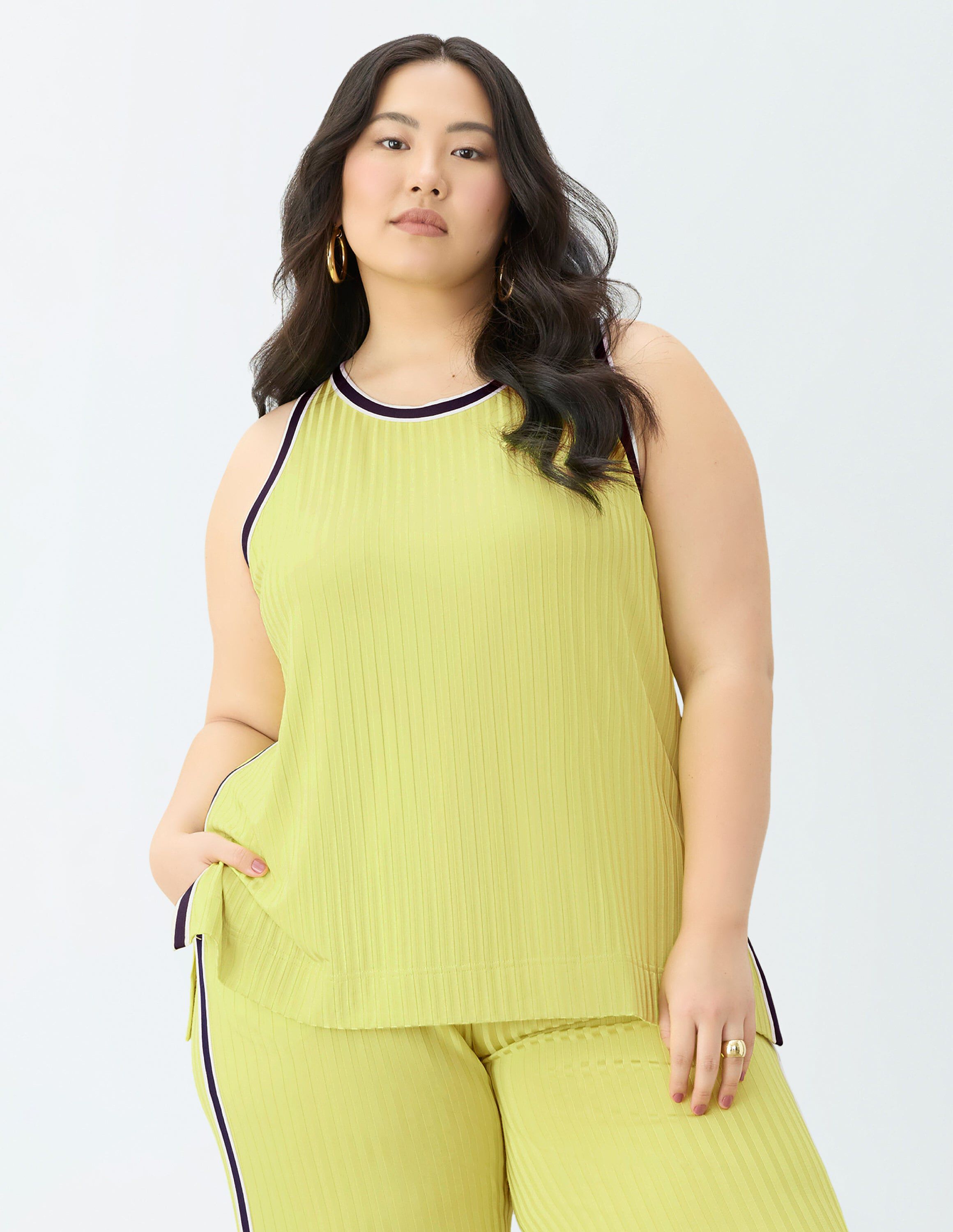 Fadeaway Racer Tank, Neon Sole / Light Yellow, hi-res image number 0