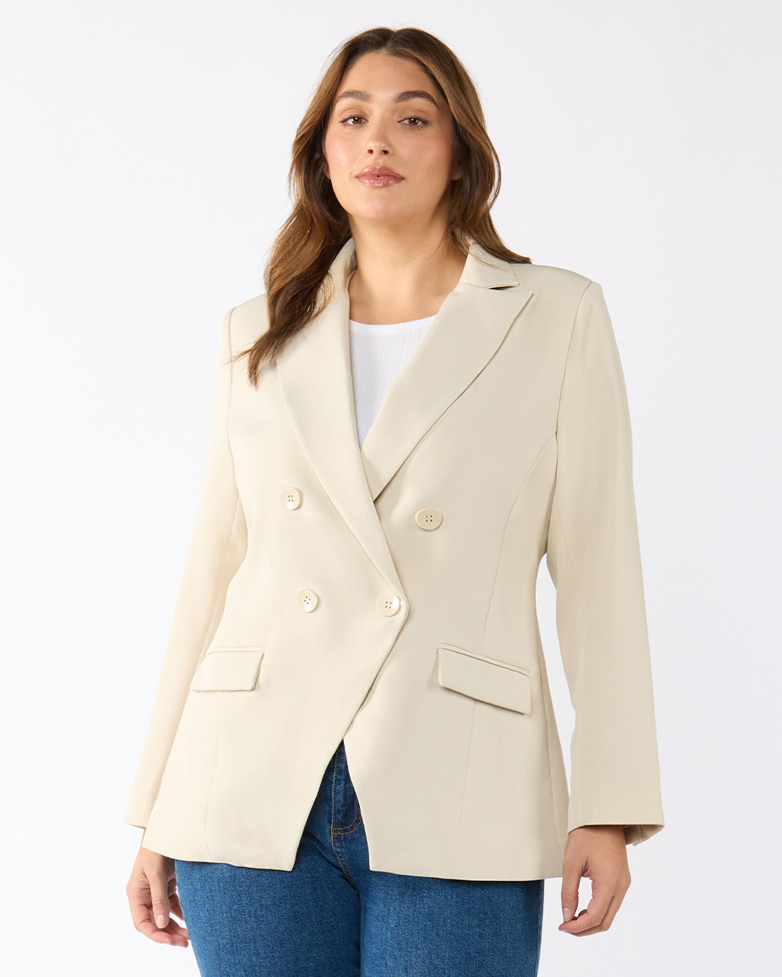 Sophie Fitted Blazer Jacket, Nude / Beige, alternate image number 2