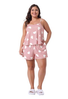 Strawberry Pattern Cami Shorts Sleepwear Set
