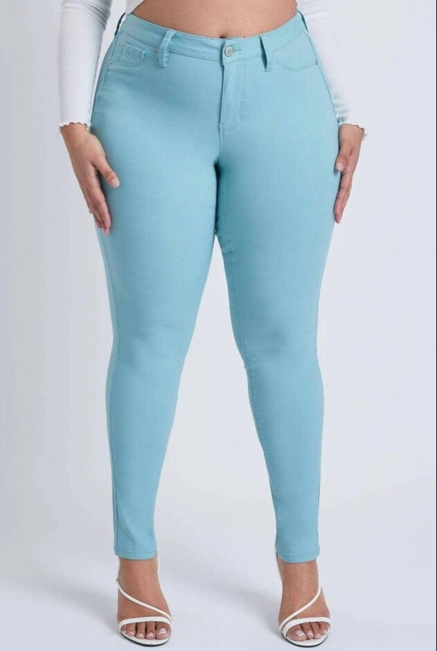 HYPER STRETCH SKINNY JEAN IN SKY BLUE, Sky Blue / Aqua, alternate image number null