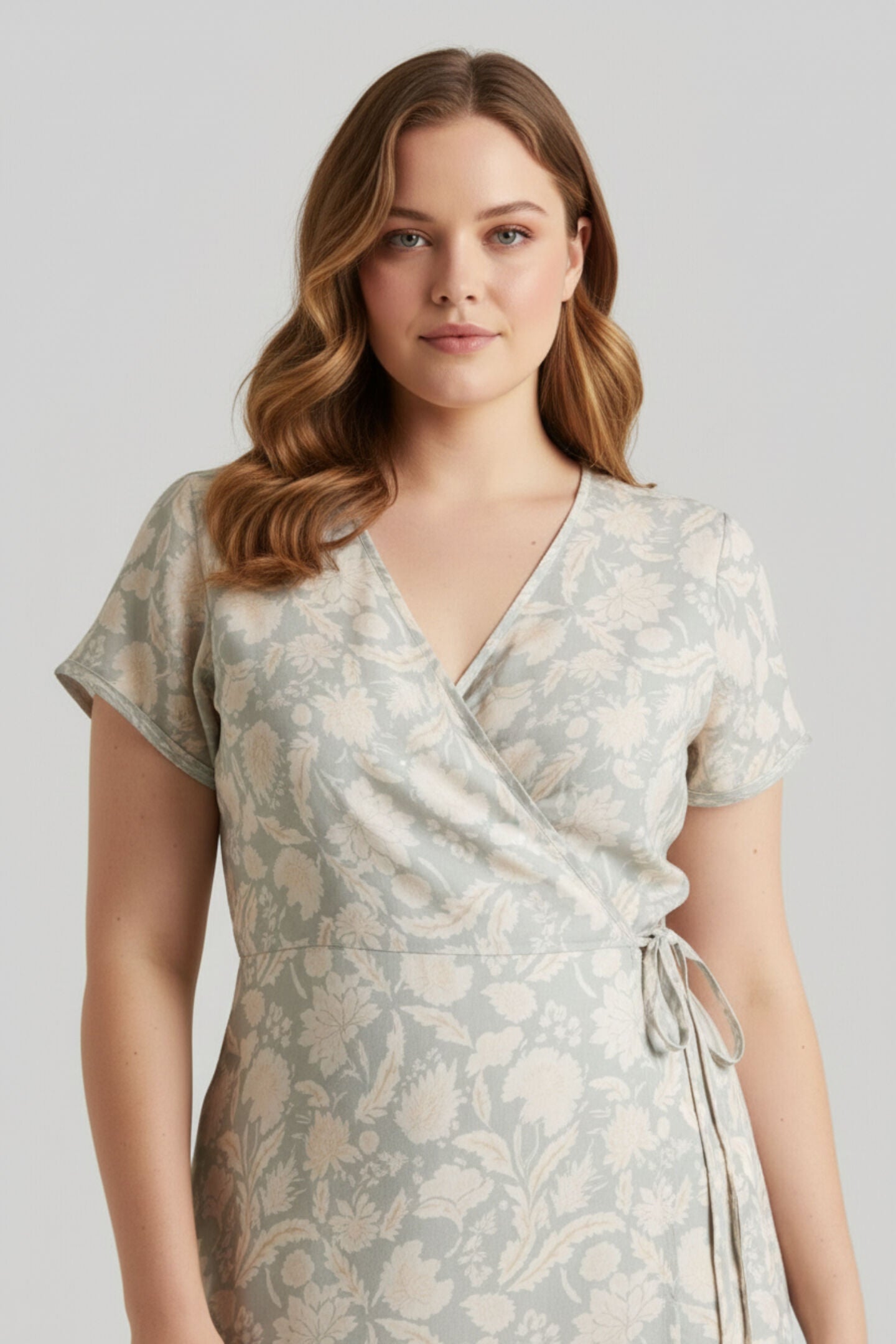 Maxi Wrap Dress in Blue Florals, C14  Vintage bouquet blue / Light Blue, alternate image number 4